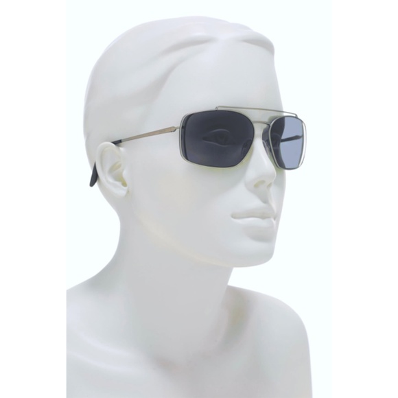 PRADA SPR64V 1BK-5Z1 PALE GOLD METAL POLARIZED GREY PILOT SUNGLASSES. 62mm - Picture 2 of 15